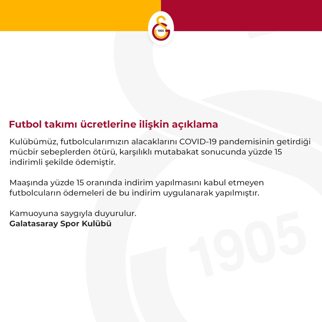 Galatasaray'dan mecburî indirim