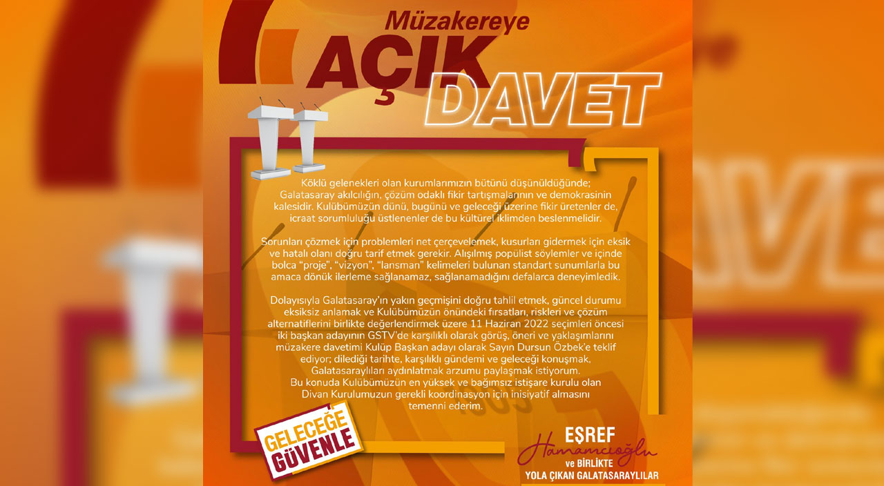 Eşref Hamamcıoğlu'ndan Dursun Özbek'e GS TV'de düello çağrısı...