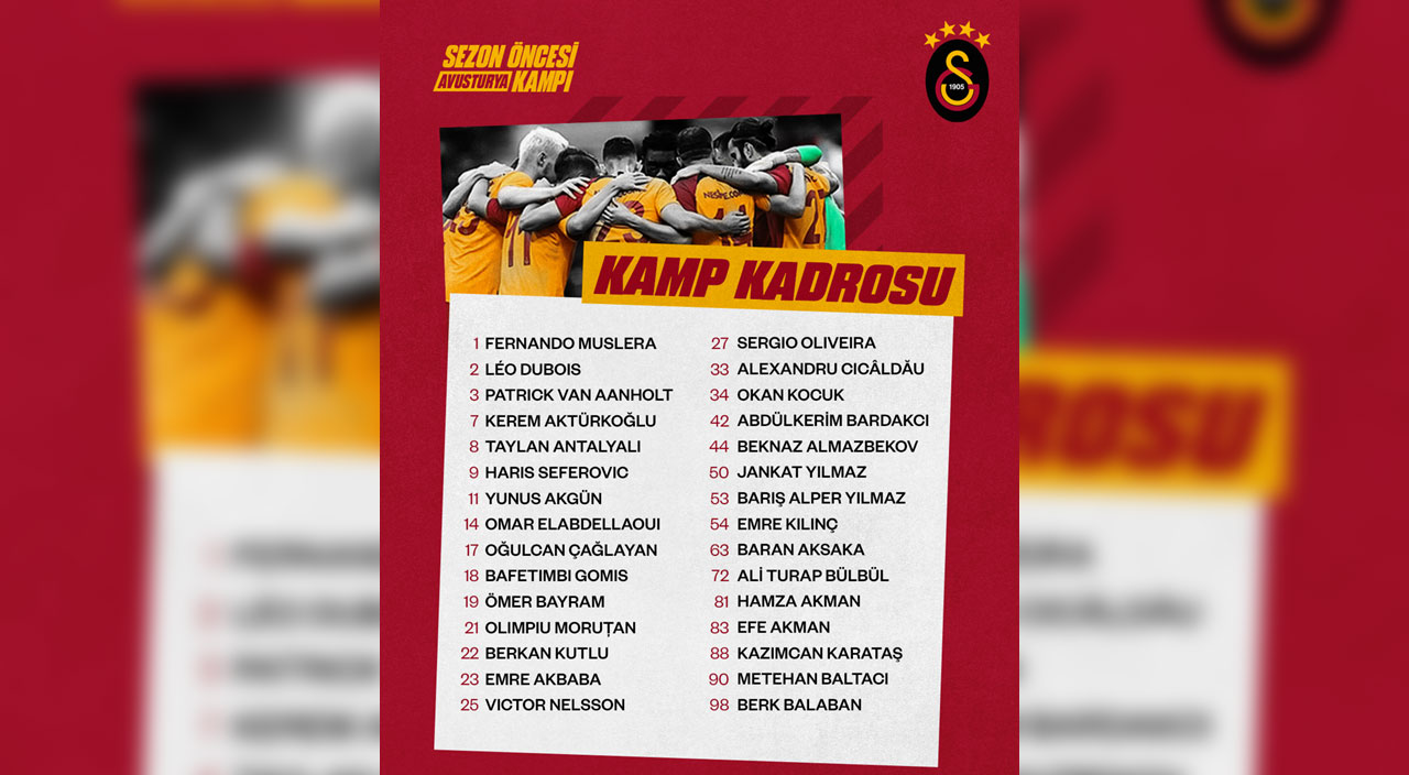Galatasaray Avusturya kamp kadrosu açıklandı! İstenmeyen 11 futbolcu götürülmedi
