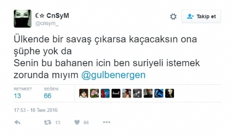 Gülben Ergen'in Suriyelilerle ilgili mesajına büyük tepki