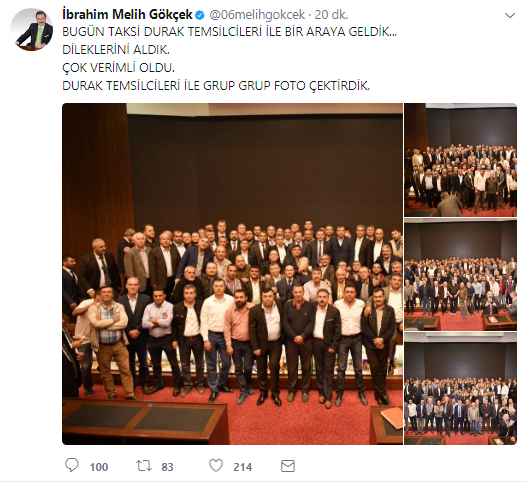 Melih Gökçek, durak temsilcileri ile bir araya geldi