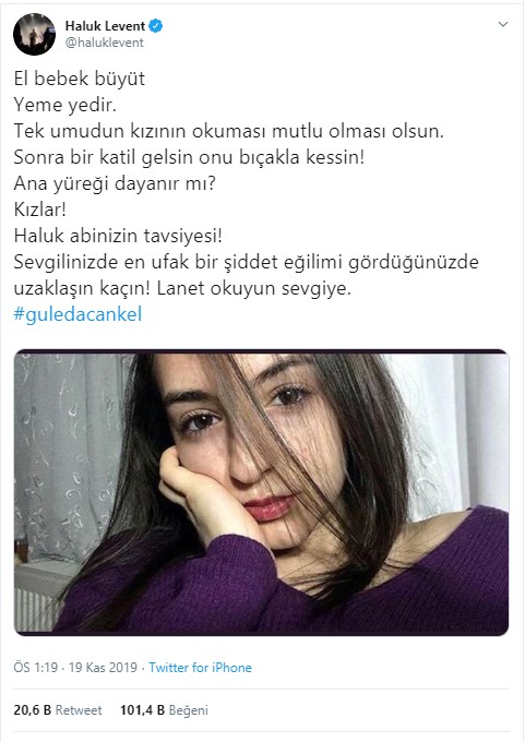 Sanatçı Haluk Levent’ten genç kızlara ‘Güleda’ mesajı