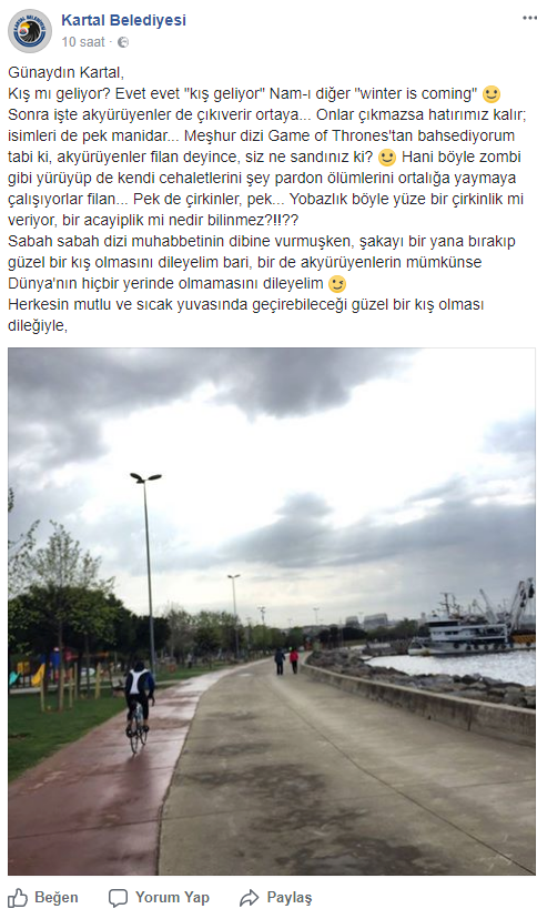 Skandalların eksik olmadığı Kartal Belediyesi'nden tepki çeken paylaşım