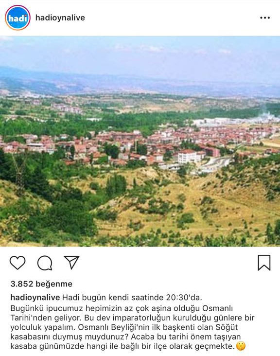 Osmanlı'nın ilk Başkenti Söğüt Nereye, Hangi ile bağlıdır? | HADİ İPUCU 24 AĞUSTOS Osmanlı'nın ilk Başkenti Söğüt Nereye, Hangi ile bağlıdır? | HADİ İPUCU 24 AĞUSTOS