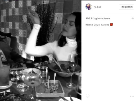 Hadise'den Nusret taklidi