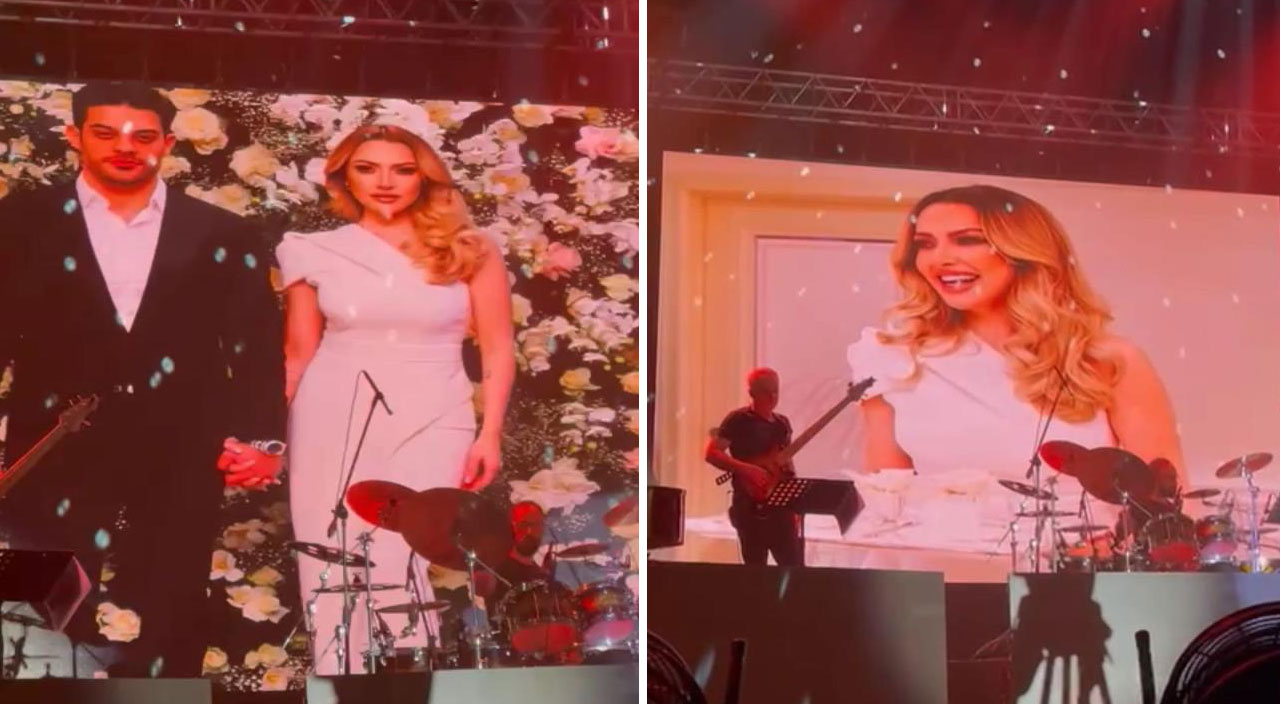 Hadise’nin nişan fotoğrafları konsere damga vurdu