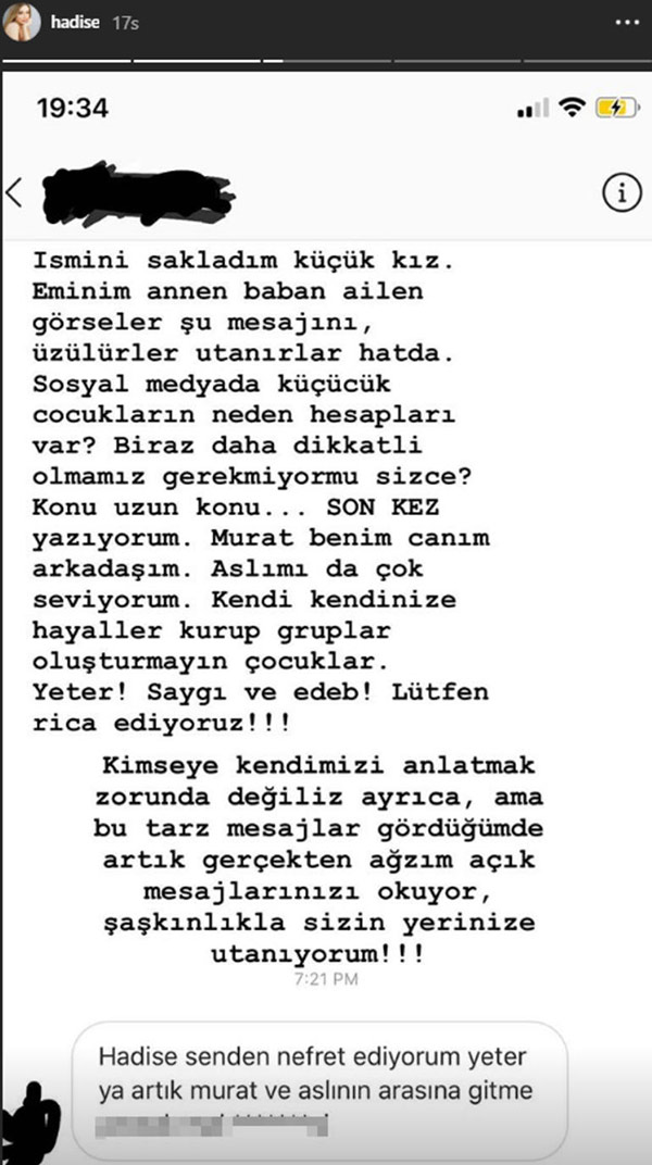 Hadise'yi çıldırtan mesaj