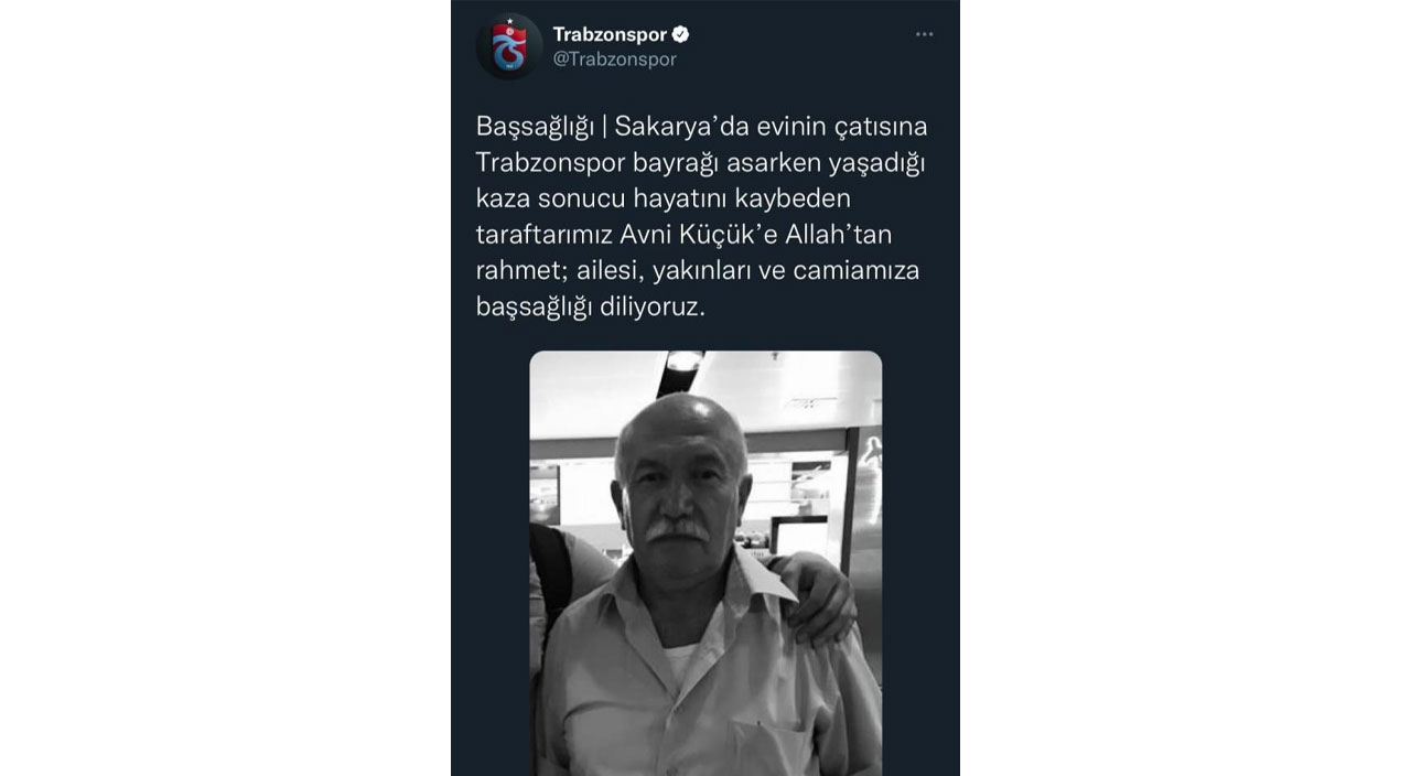 Trabzonspor’un bayrağını asmak isterken çatıdan düşen adam hayatını kaybetti Trabzonspor’un bayrağını asmak isterken çatıdan düşen adam hayatını kaybetti