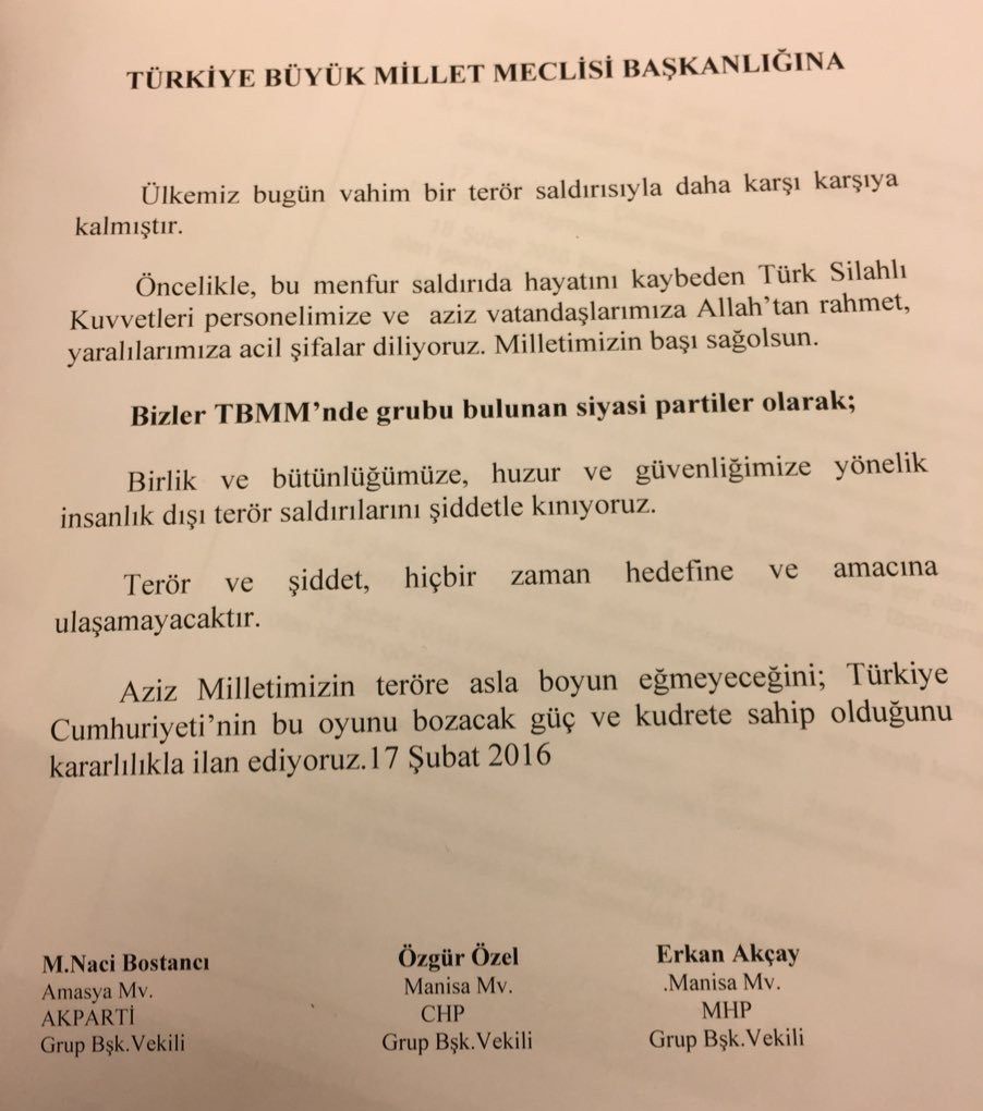 Teröre karşı ortak bildiriye HDP imza atmadı