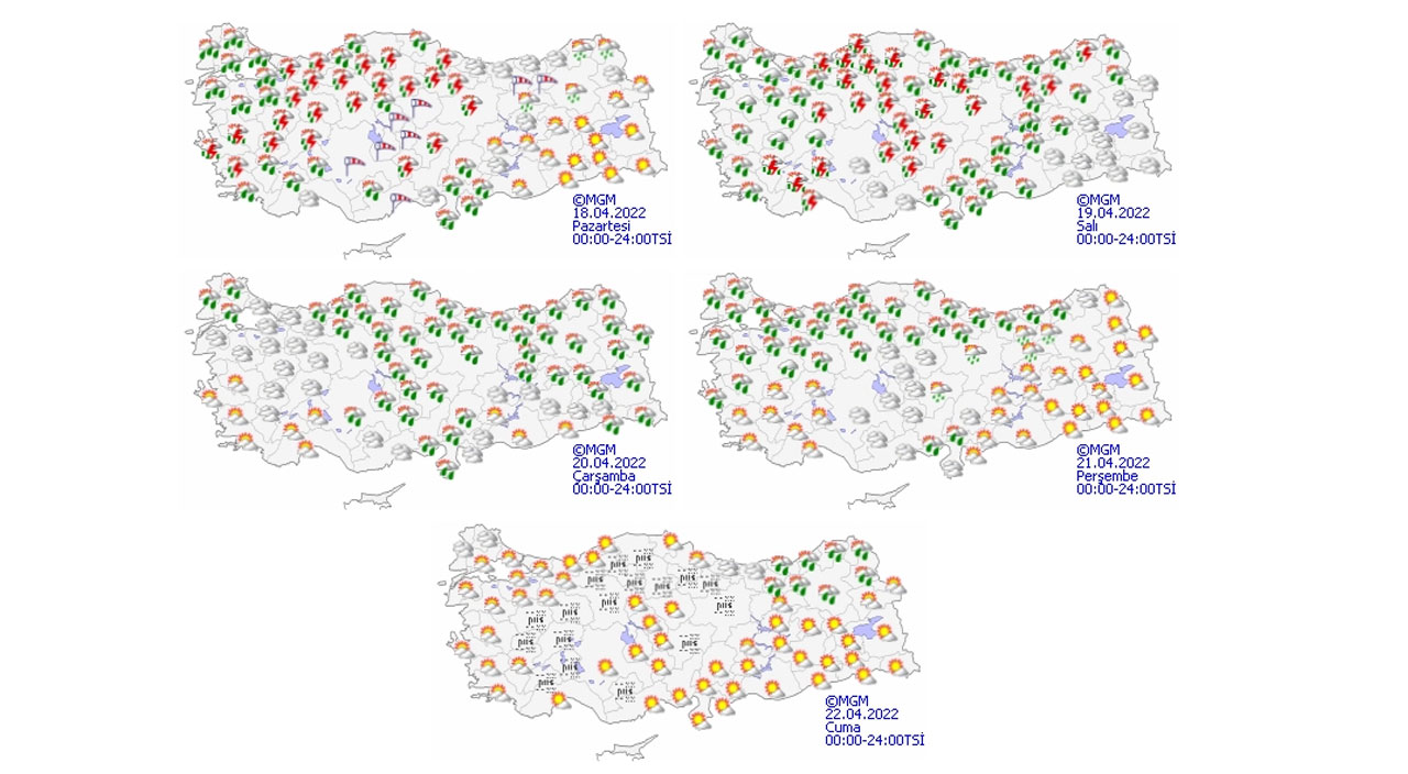 Meteoroloji hava durumu raporunu yayınladı! Birçok il için sağanak ve toz taşınımı uyarısı (18 Nisan 2022 hava durumu)