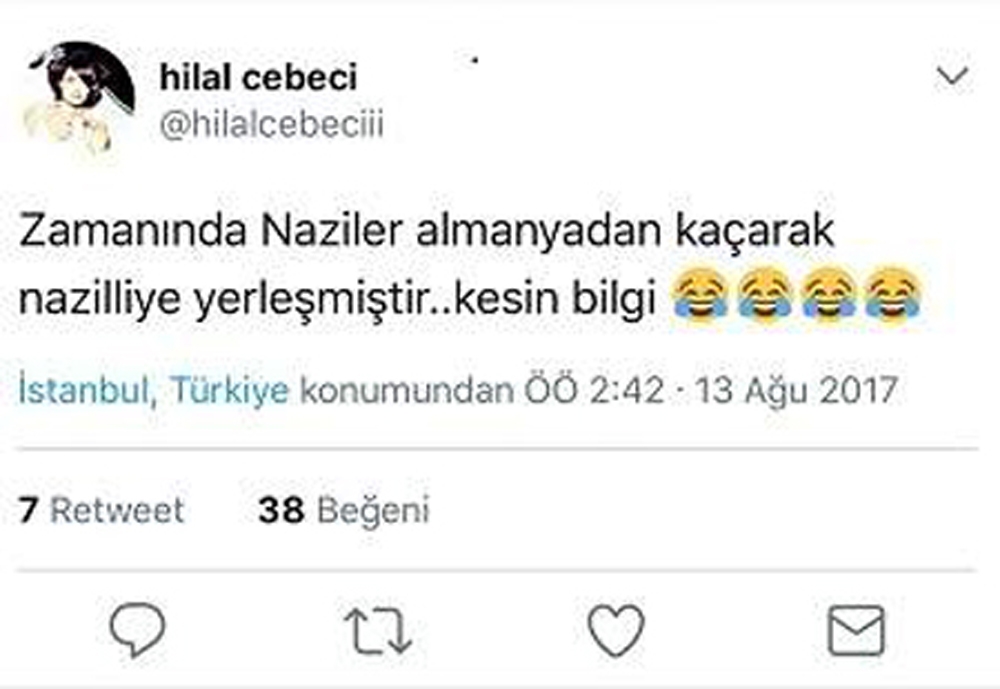 Hilâl Cebeci'den tepki çeken Nazilli paylaşımı