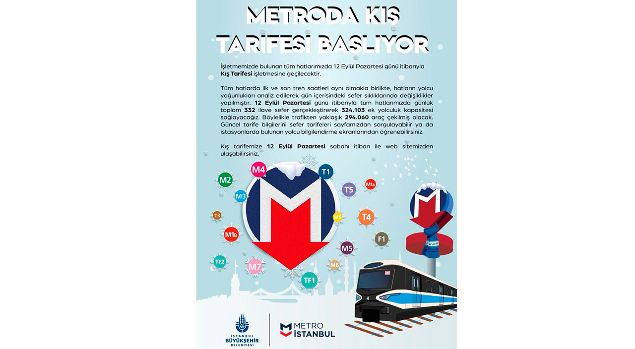 İstanbul'da toplu ulaşımda kış tarifesi başlıyor: 06.00-14.00 saatlerinde toplu ulaşım ücretsiz