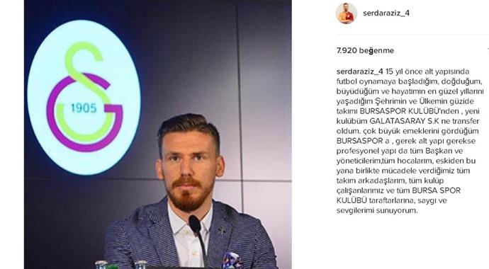 Serdar Aziz'den Bursaspor'a veda mesajı