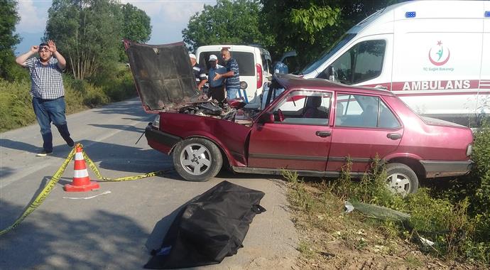 Otomobille çarpışan araç dereye uçtu:1 ölü, 1 yaralı