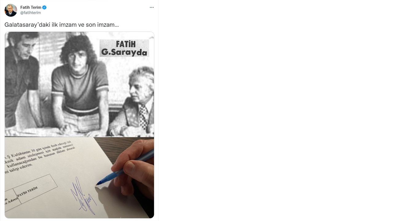 Fatih Terim'den dikkat çeken paylaşım: 'Son imzam'