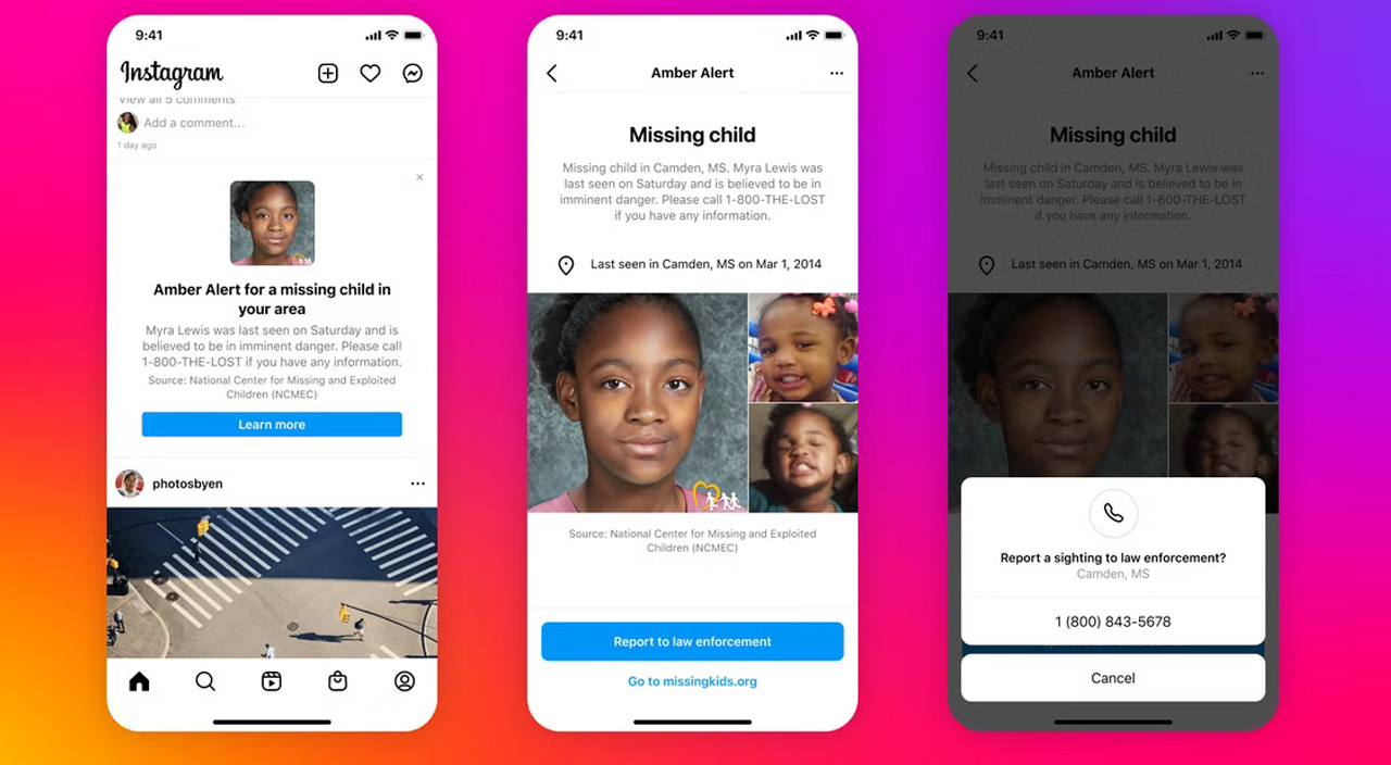 Amber Alerts özelliği eklendi: Instagram ana sayfaya kayıp uyarıları düşecek