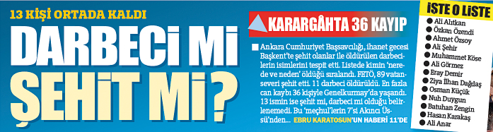 İsimlerini görünce savcılığa koştular!