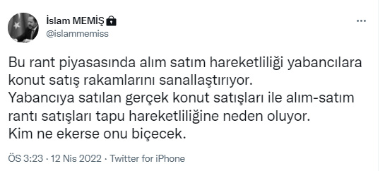 İslam Memiş'ten ev satmak isteyenlere kritik uyarı: Aynı fiyata alamayacaklar