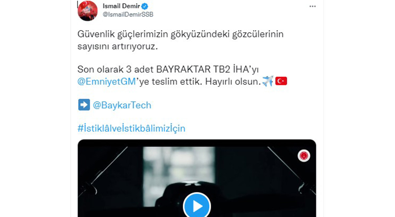 Savunma Sanayi Başkanı açıkladı: 3 Bayraktar TB2 SİHA daha teslim edildi