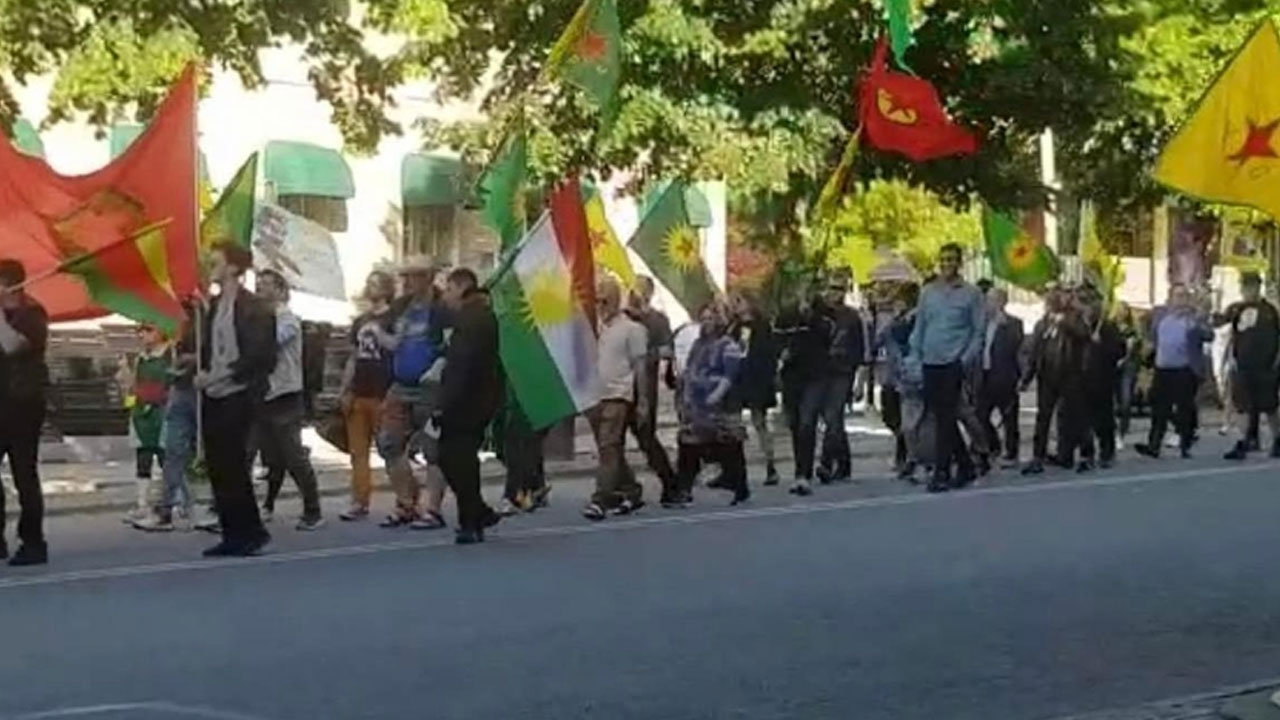 Adres yine aynı... PKK/YPG yandaşları Türkiye aleyhine paçavralarla gösteri yaptı