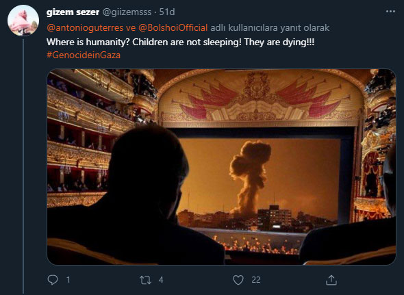 Gazze saldırı altındayken bale izliyormuş!