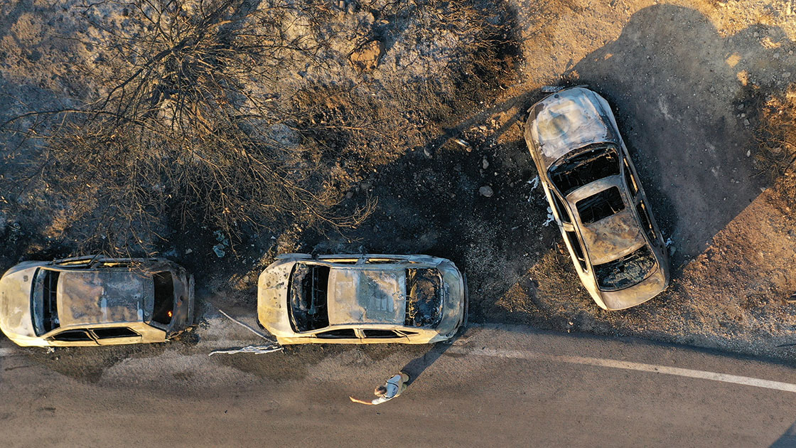 İzmir'de 44 aracın hasar gördüğü orman yangınına sigara izmariti neden olmuş