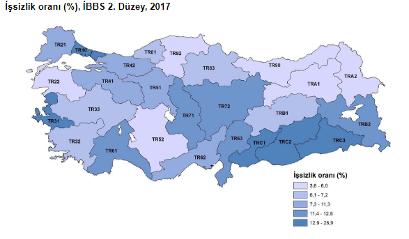 2017 İşsizlik Oranı Belli Oldu | İllere göre işsizlik oranları