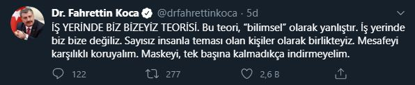 Sağlık Bakanı Koca'dan çalışanlara uyarıv