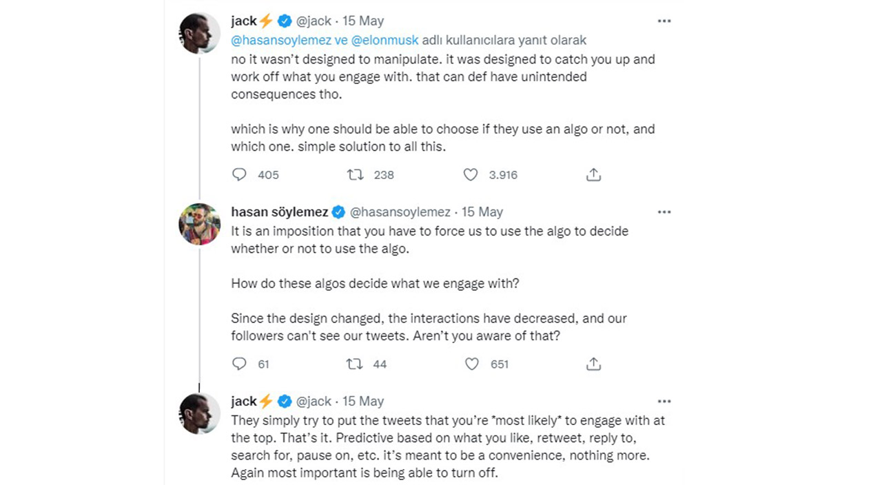 Elon Musk bir tweet attı, ortalık karıştı: Jack Dorsey ile Türk yapımcı birbirine girdi Elon Musk bir tweet attı, ortalık karıştı: Jack Dorsey ile Türk yapımcı birbirine girdi