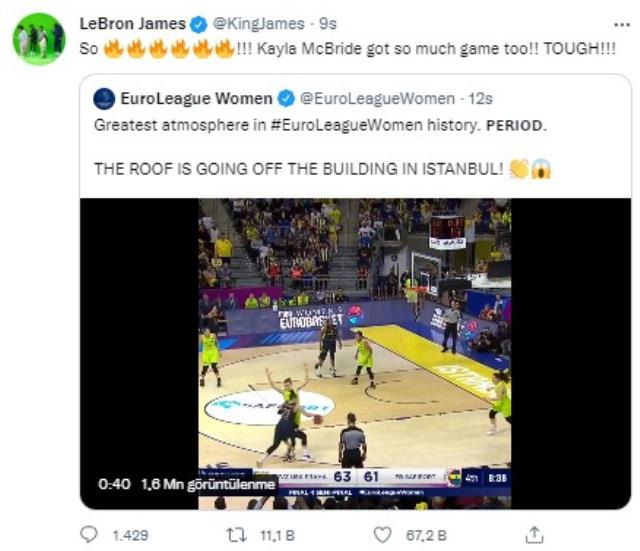 LeBron James'in Fenerbahçe paylaşımı sosyal medyayı yıktı: Oyunu domine etti LeBron James'in Fenerbahçe paylaşımı sosyal medyayı yıktı: Oyunu domine etti