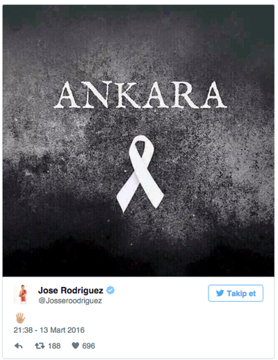 Rodriguez'den skandal Ankara tweet'i Rodriguez'den skandal Ankara tweet'i