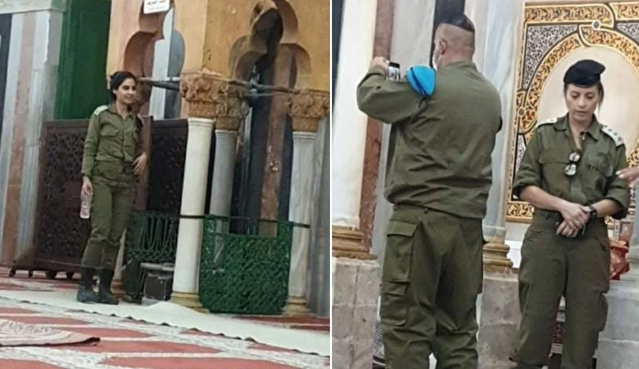 İsrail askerleri küstahlıklarının fotoğrafını çektiler İsrail askerleri küstahlıklarının fotoğrafını çektiler