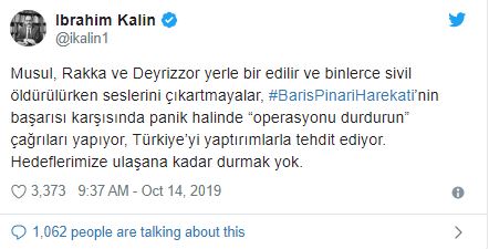 Kalın: Hedeflerimize ulaşana kadar durmak yok