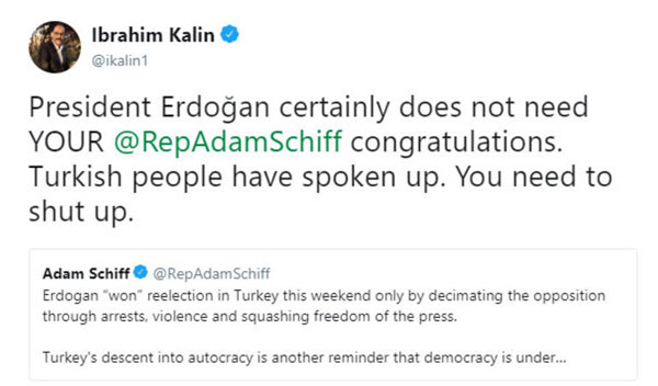 İbrahim Kalın'dan ABD'li temsilciye sert cevap: 'Çeneni kapat'