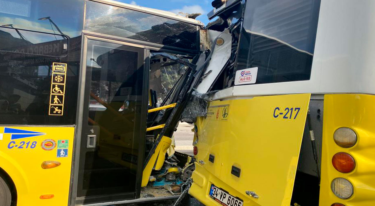 Ataşehir’de 2 İETT otobüsü birbirine girdi: 1 yaralı