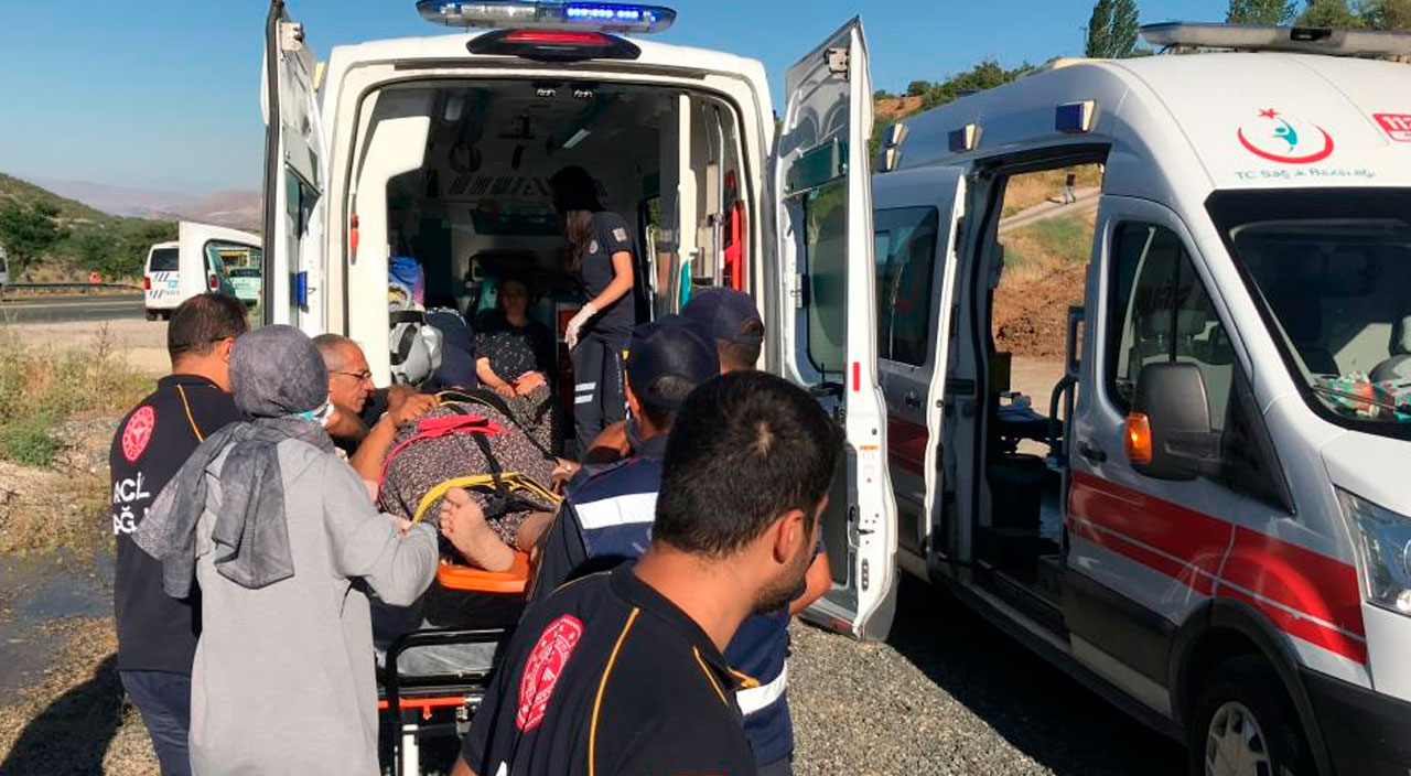 Elazığ'da feci kaza: İki araç birden şarampole sürüklendi 1'i ağır 17 kişi yaralı