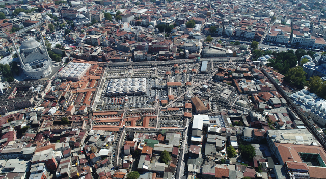 Kapalıçarşı'da restorasyon çalışmaları havadan görüntülendi