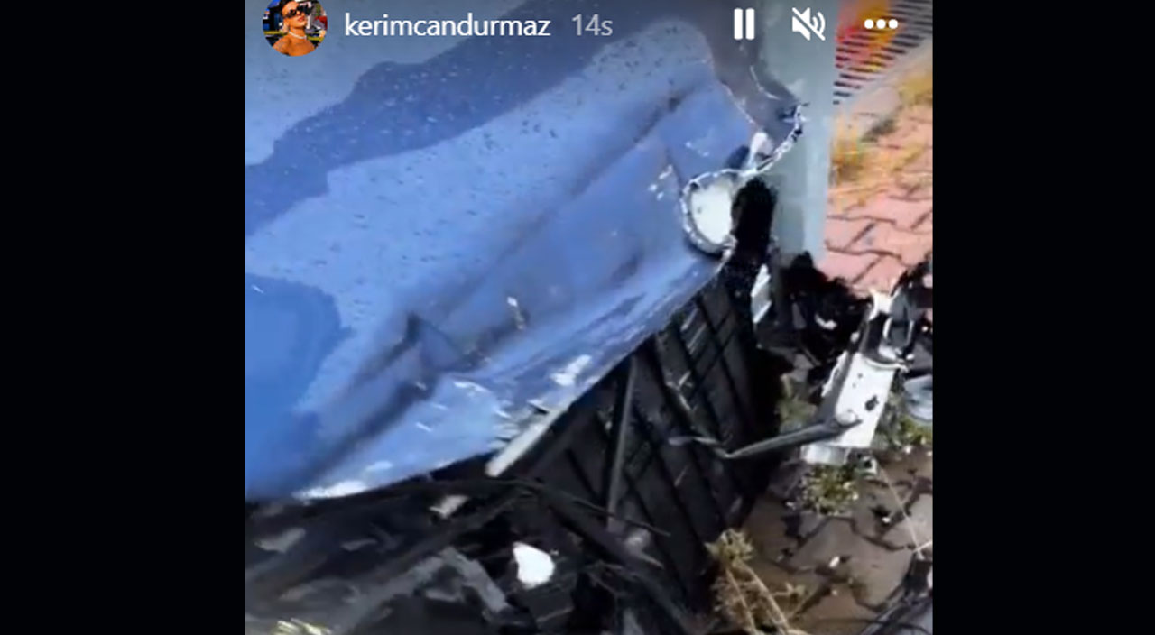 Trafik kazası geçiren Kerimcan Durmaz ölümden döndü! Bulunduğu araç paramparça oldu