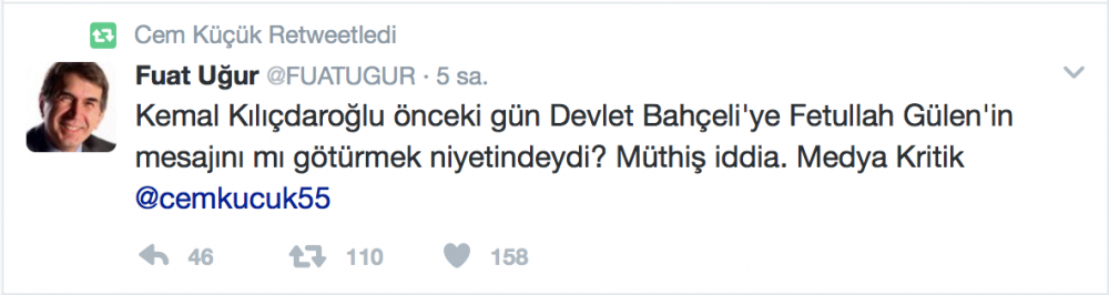 Kılıçdaroğlu Bahçeli'ye Gülen'in mesajını mı götürdü?