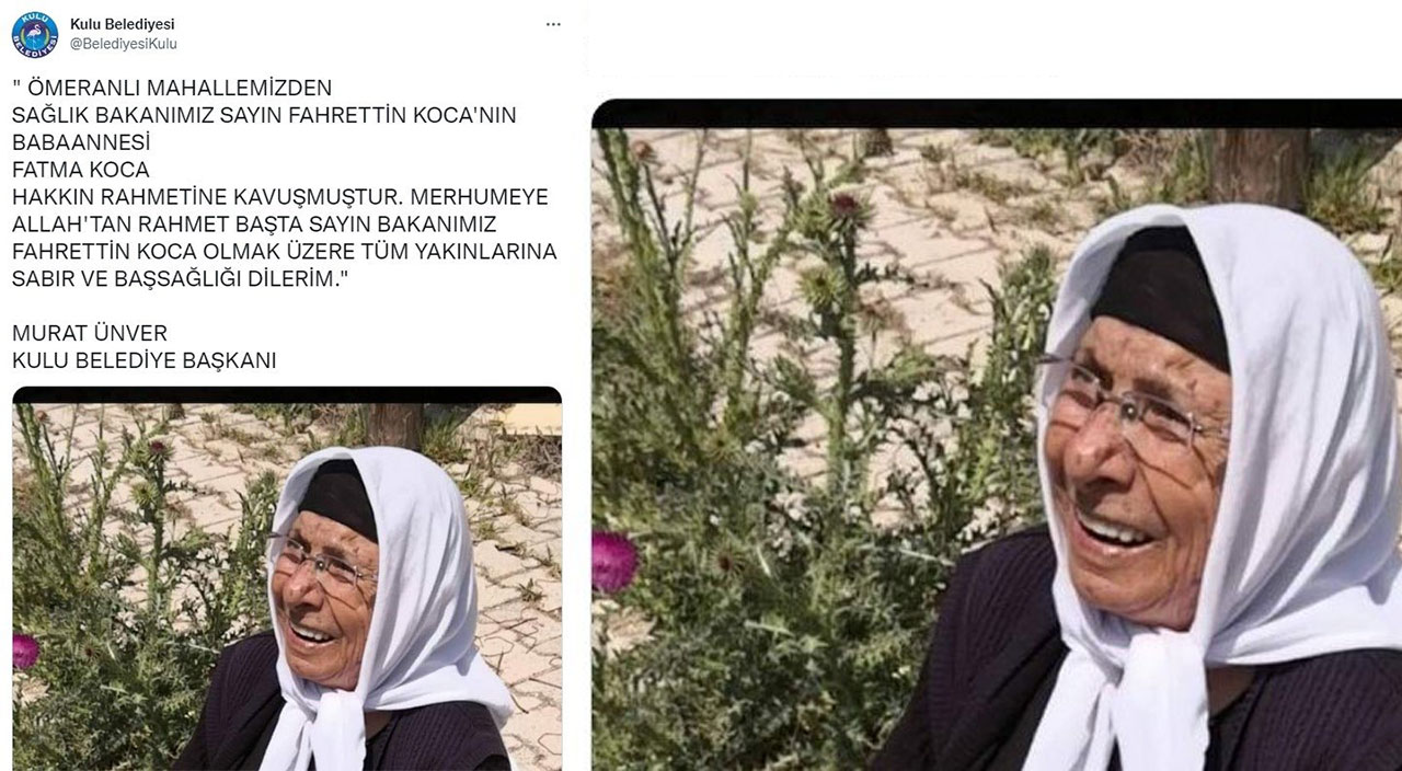 Sağlık Bakanı Fahrettin Koca'nın babaannesi hayatını kaybetti