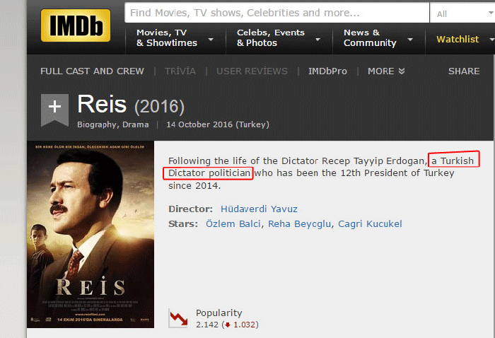 IMDB’den küstah paylaşım!