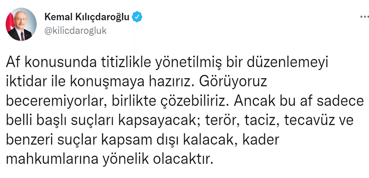 Kılıçdaroğlu sosyal medyadan çağrı yaptı,  AK Partili Turan'dan sert cevap geldi: Twitter'dan af mı olur Allah aşkına Kılıçdaroğlu sosyal medyadan çağrı yaptı,  AK Partili Turan'dan sert cevap geldi: Twitter'dan af mı olur Allah aşkına