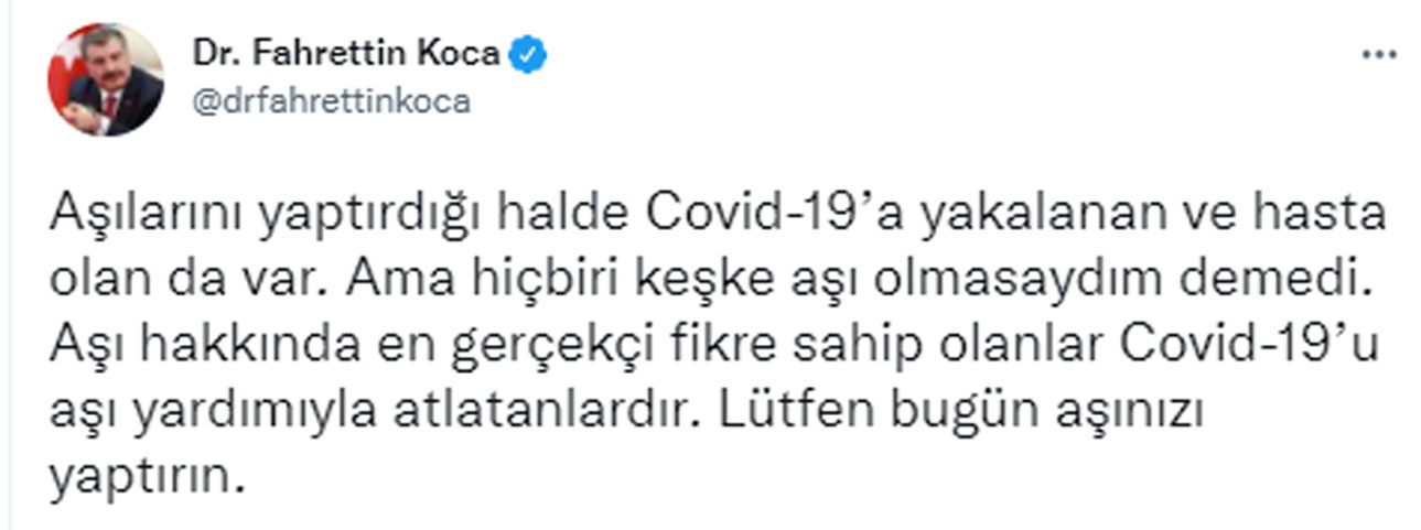 Bakan Koca’dan çarpıcı aşı yorumu