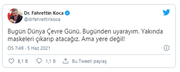 Bakan Koca: Yakında maskeleri çıkaracağız