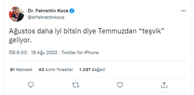Bakan Koca tarih verdi: Temmuzdan 'teşvik' geliyor Bakan Koca tarih verdi: Temmuzdan 'teşvik' geliyor