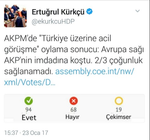 Avrupa Konseyi'nden Türkiye talebine ret