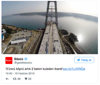 3'üncü köprüye karşı çıkanların hayalleri suya düştü 3'üncü köprüye karşı çıkanların hayalleri suya düştü