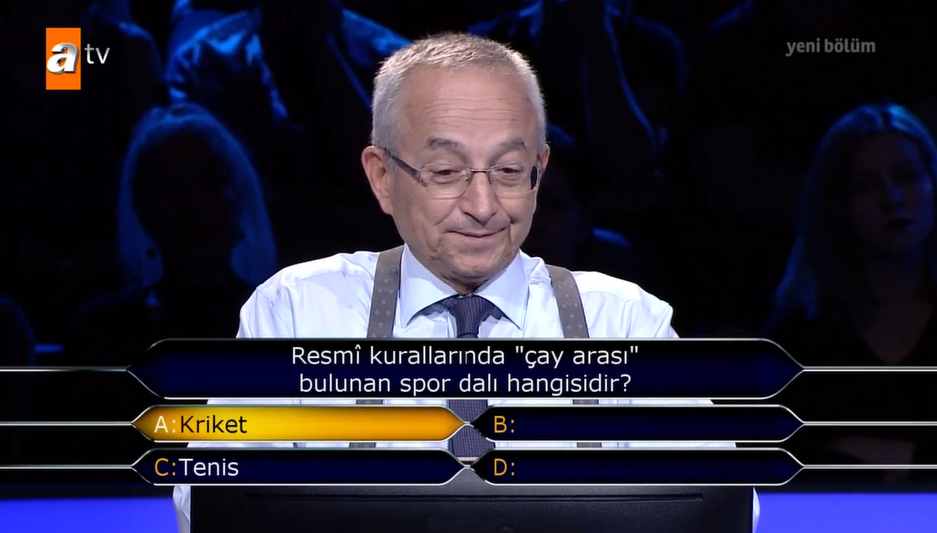 Resmi kurallarında 'çay arası' bulunan spor dalı hangisidir? ( Milyoner Cevabı)
