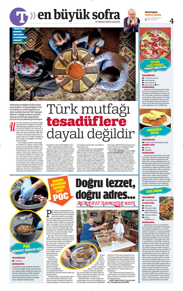 Türk mutfağı  tesadüflere  dayalı değildir