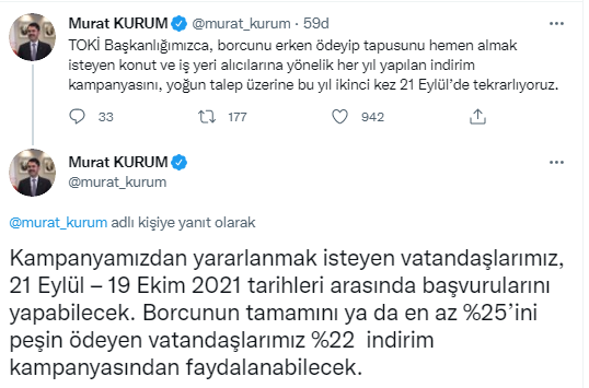 TOKİ'den ikinci indirim kampanyası! 21 Eylül'de başlıyor